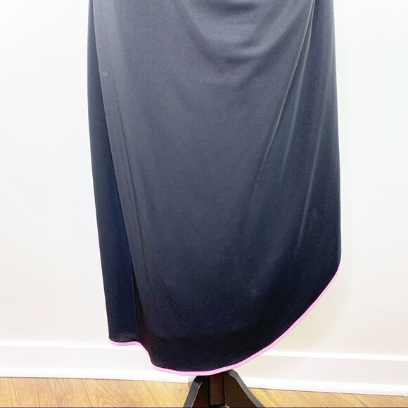 Betsey and Adam Vintage Black Spaghetti Strap Cocktail Dress w/Pink Piping  16W - Picture 7 of 12